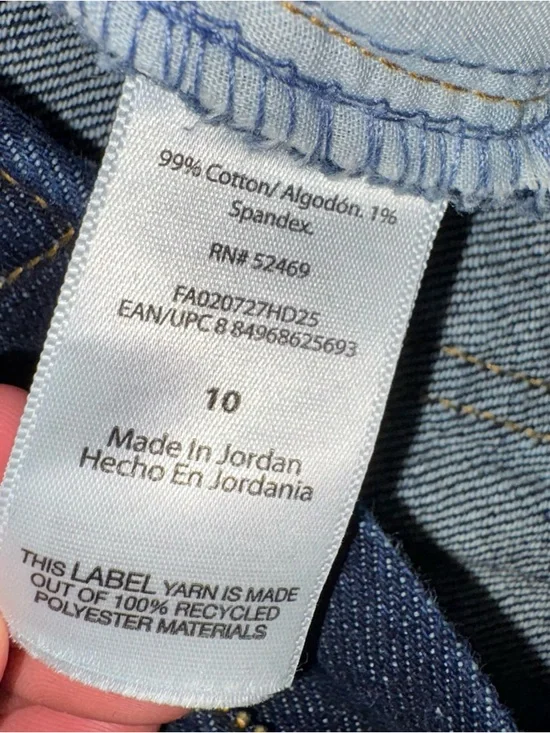 Free Assembly Dark Wash Barrel Leg Jeans with Gold Stitching - NWOT - Size 10 - Picture 3 of 7